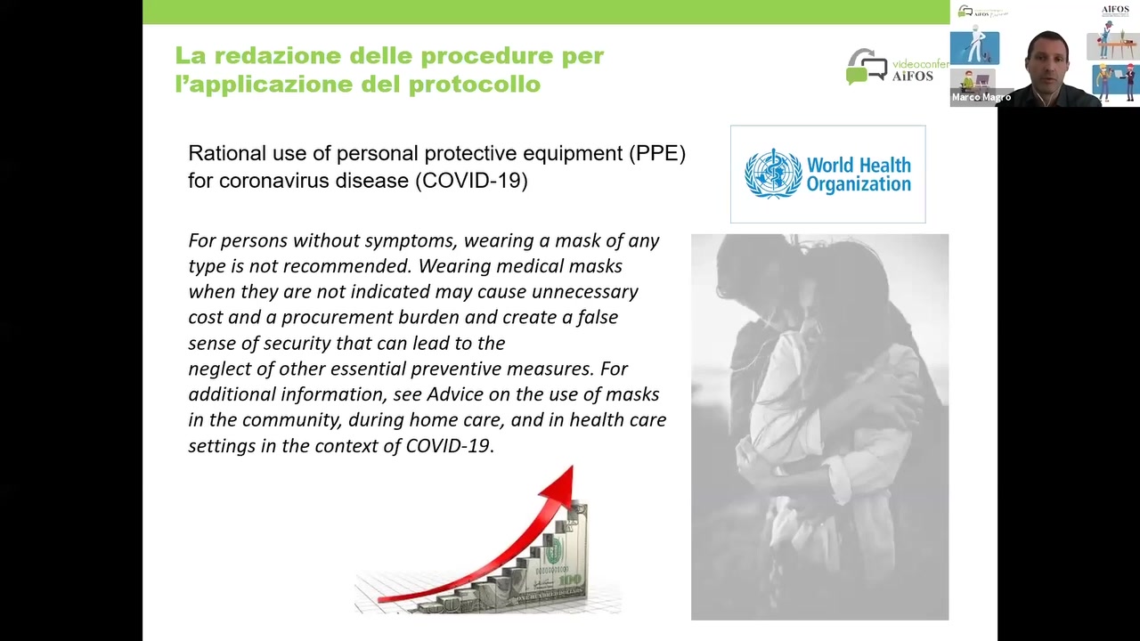 Rational use of personal protective equipment (PPE)
for coronavirus disease (COV|D—19)

For persons without symptoms, wearing a mask of any
type is not recommended. Wearing medical masks
when they are not indicated may cause unnecessary
cost and a procurement burden and create a false
sense of security that can lead to the

neglect of other essential preventive measures. For
additional information, see Advice on the use of masks
in the community, during home care, and in health care
settings in the context of COV/D-19.